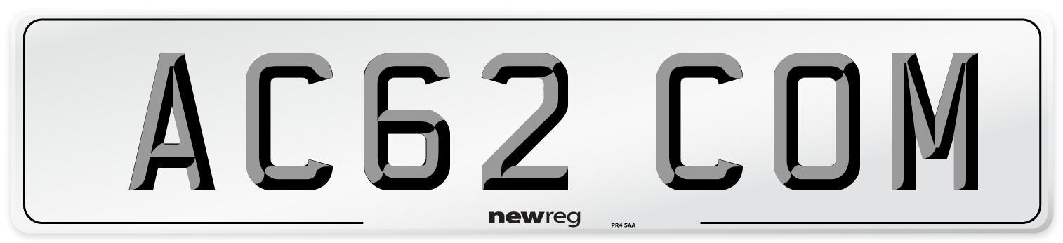 AC62 COM Number Plate from New Reg